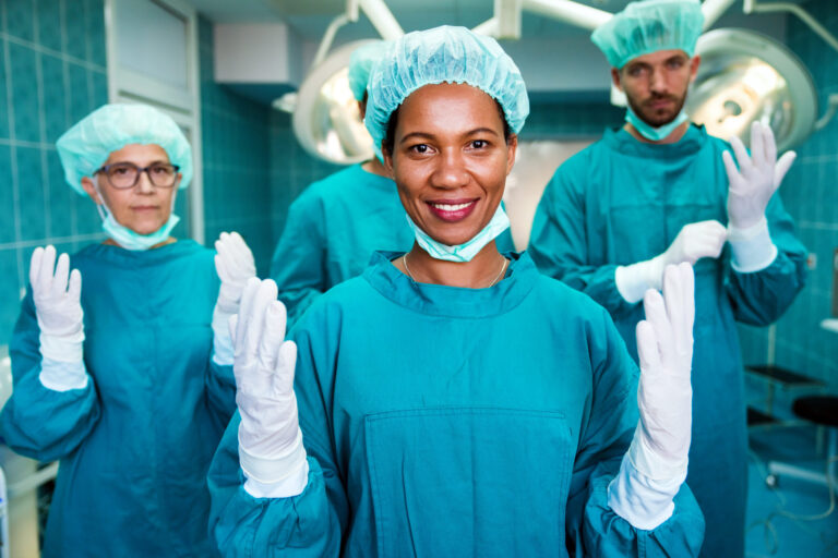 Surgeons ready for a procedure.