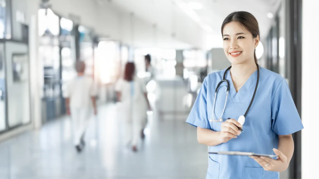 Healthcare professional in hospital setting