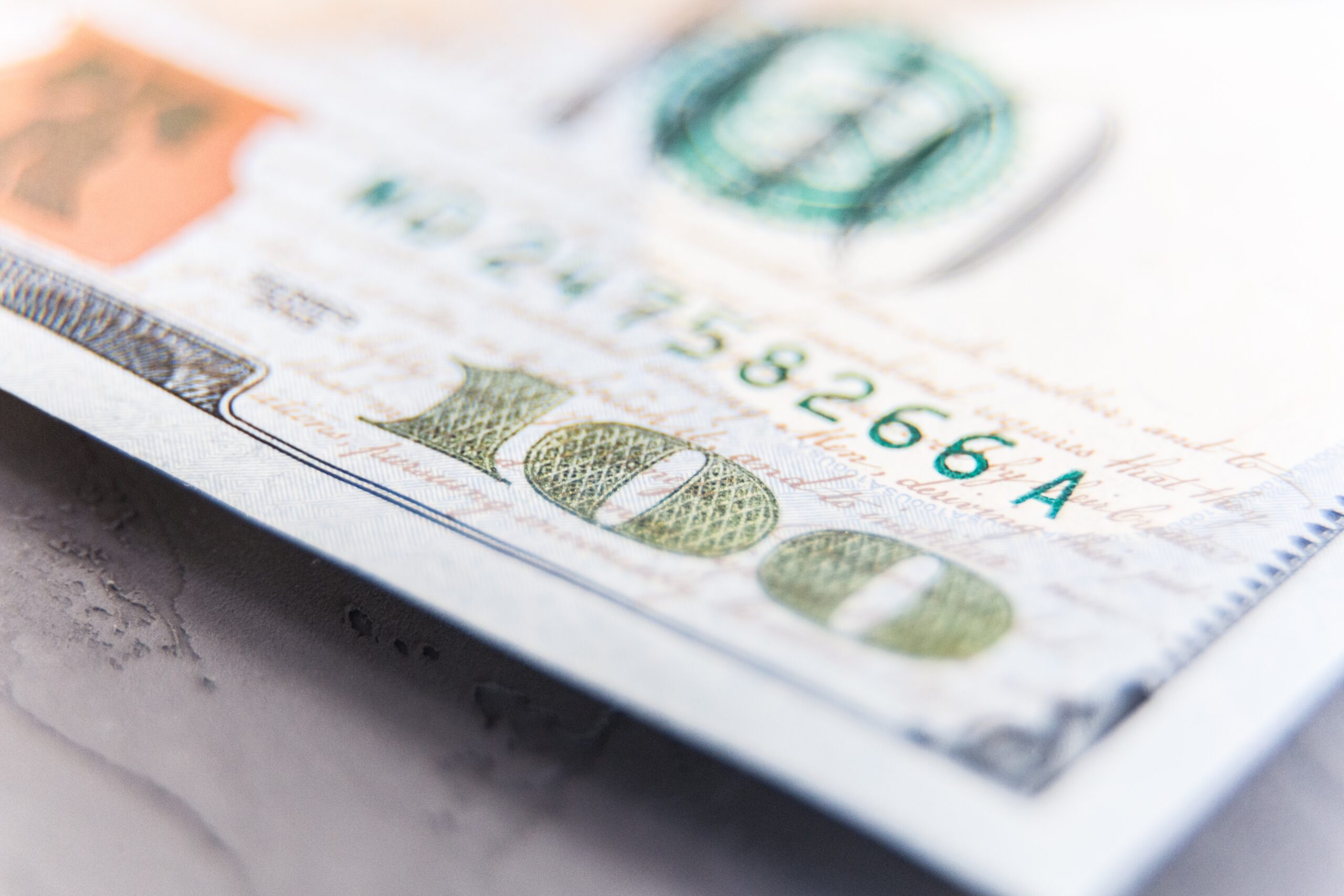 Close-up of a hundred dollar bill