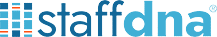 StaffDNA logo in blue colors