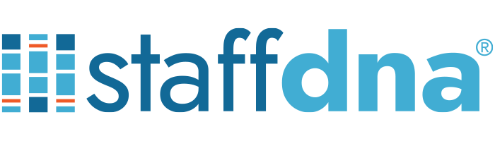 Colorful logo with 'staffdna' text