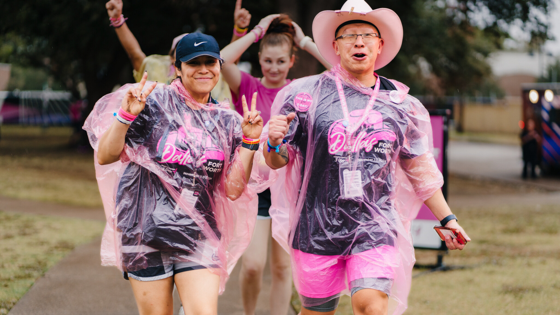 Participants celebrating in colorful attire.