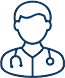 Outline of a doctor with stethoscope